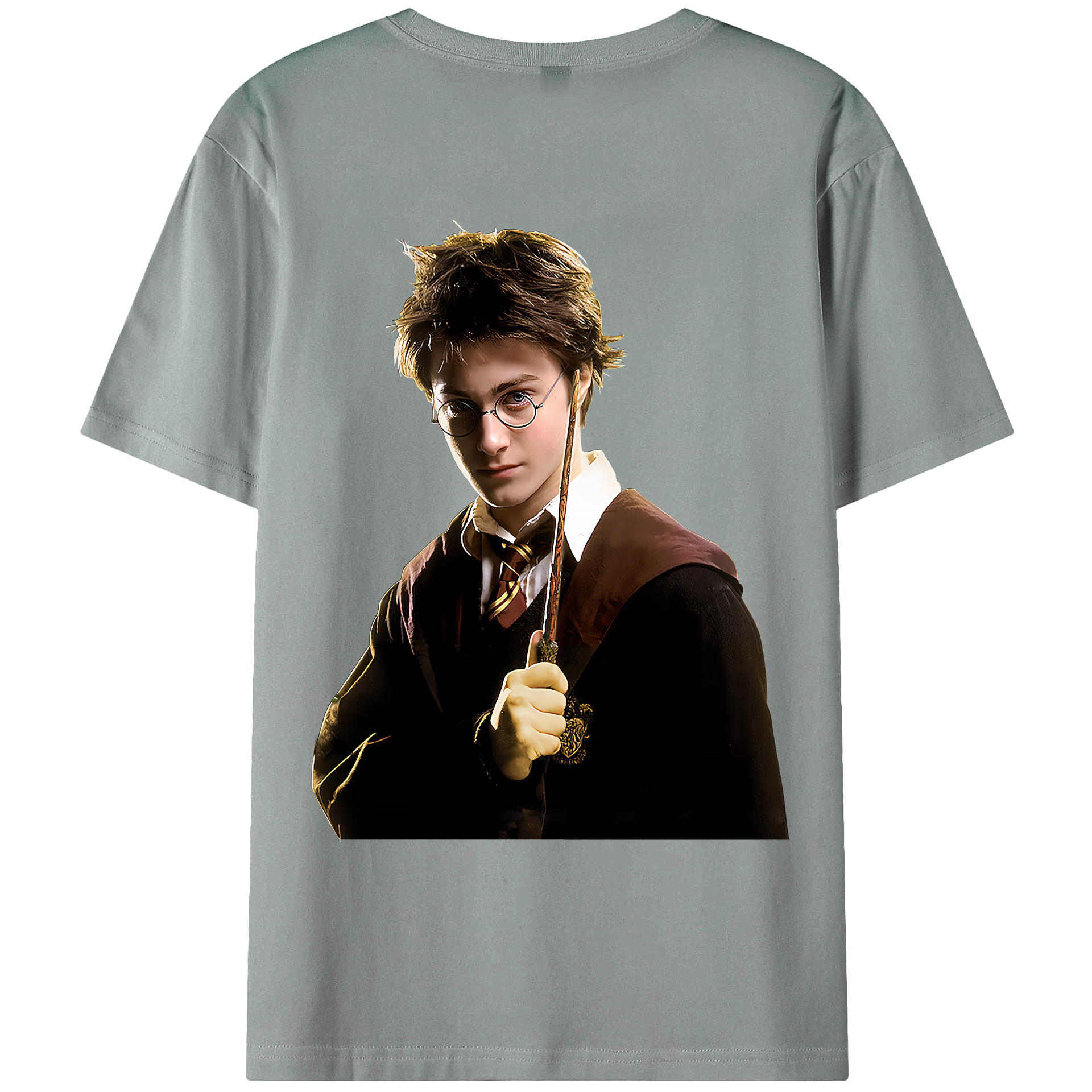 （画像用） Harry Potter ハリー・ポッターシリーズ 綿100％ メンズ半袖Tシャツ（バックプリント） 通気性